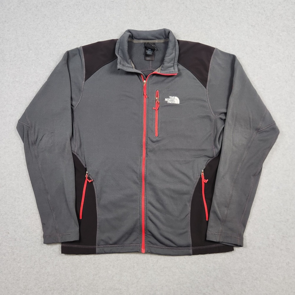 The North Face Jacket Mens Medium Gray Summit Series Fleece Full Zip Hiking